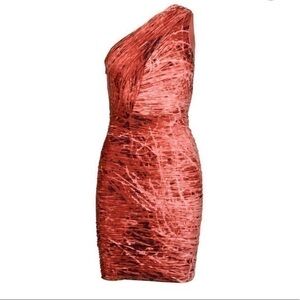 HALSTON HERITAGE Orange One-Shoulder Bodycon Dress
